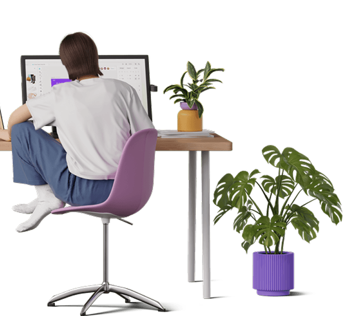 Person working at desk